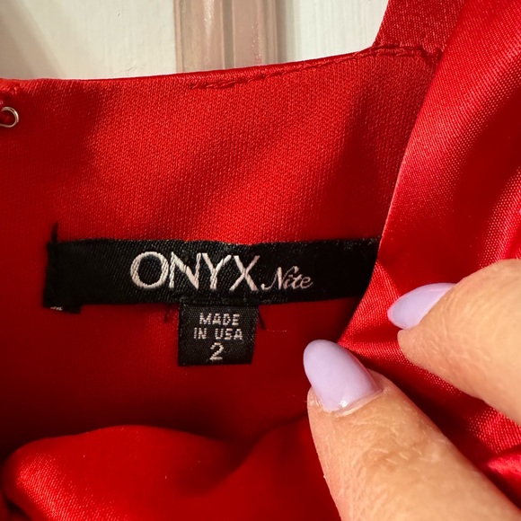 Red cocktail dress. Bought at boutique. - Picture 4 of 7